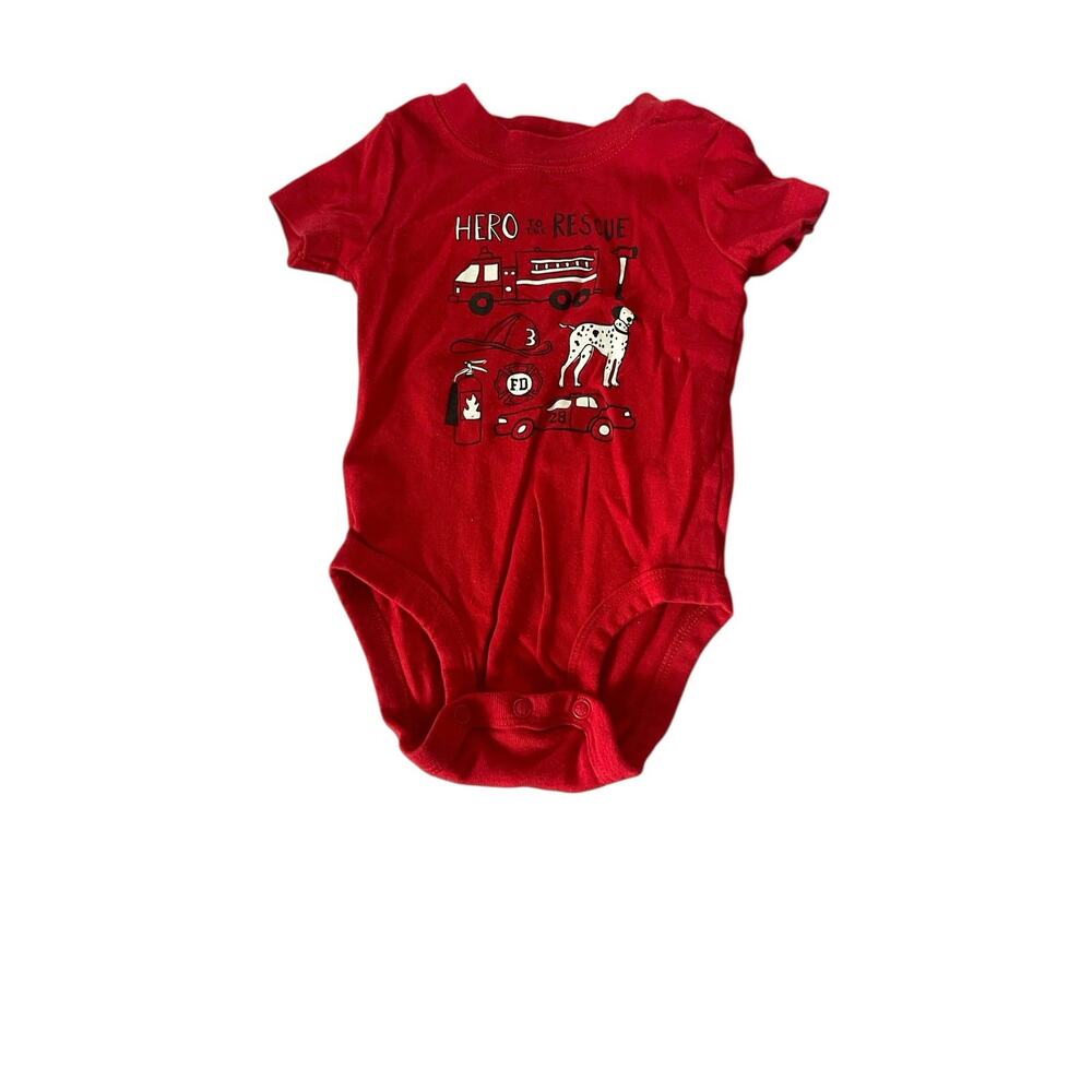Carters Baby Boys Red Fireman Firefighter Hero Rescue One Piece Size 6 Months
